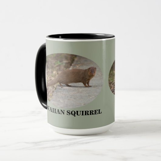 Hawaiian Squirrel (Asian Mongoose) Ringer Mok (Voorkant links)