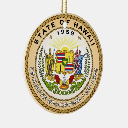 Hawaiian State Seal Keramisch Ornament (Rechts)