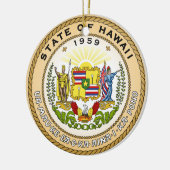 Hawaiian State Seal Keramisch Ornament (Links)