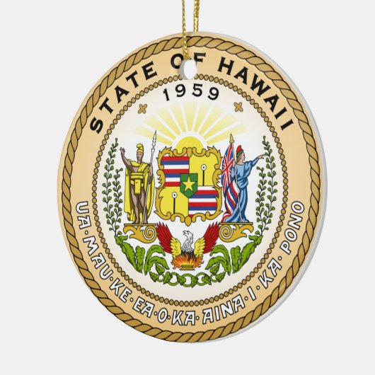 Hawaiian State Seal Keramisch Ornament (Links)