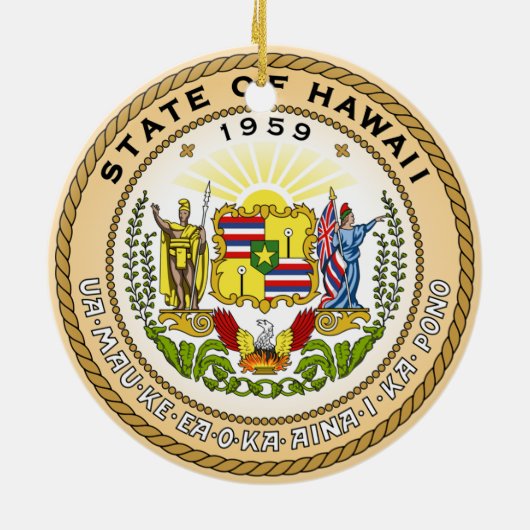 Hawaiian State Seal Keramisch Ornament (Achterkant)