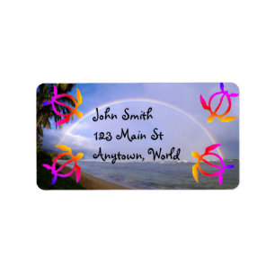 Hawaiian strand Honu Turtle Label
