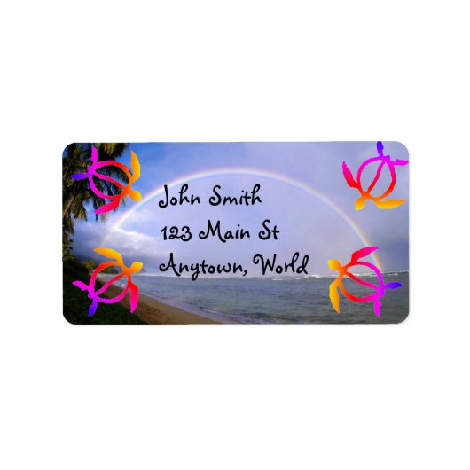 Hawaiian strand Honu Turtle Label (Voorkant)