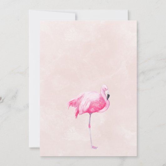 Hawaiian strand roze flamingo floral luau bruiloft kaart (Achterkant)