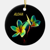Hawaiian Stunning Plumeria-kerstversiering Keramisch Ornament (Voorkant)