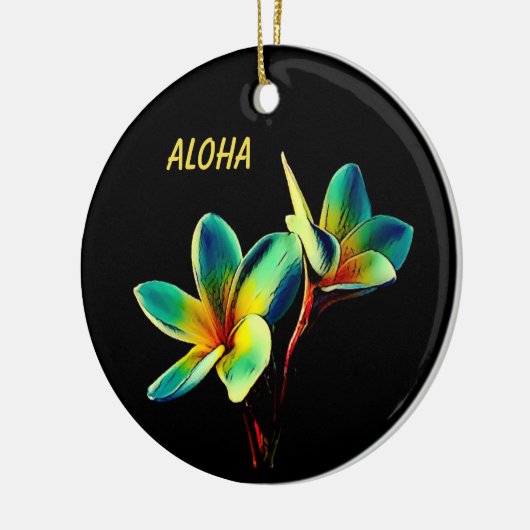 Hawaiian Stunning Plumeria-kerstversiering Keramisch Ornament (Links)