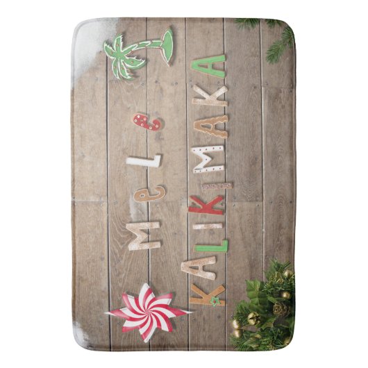 Hawaiian Style Gingerbrood Greeting Badmat (Voorkant Verticaal)