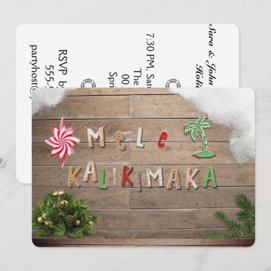 Hawaiian Style Gingerbrood Greeting Kaart (Voorkant / Achterkant)