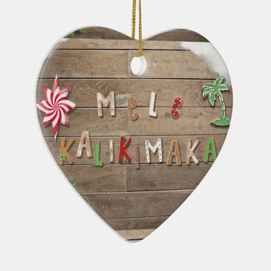 Hawaiian Style Gingerbrood Greeting Keramisch Ornament (Rechts)