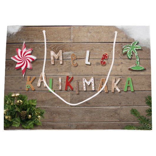 Hawaiian Style Gingerbrood Greeting Large Cadeautasje (Voorkant)