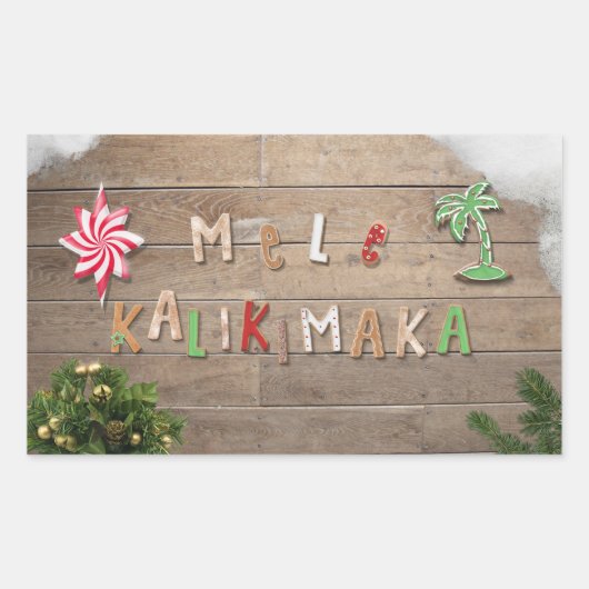 Hawaiian Style Gingerbrood Greeting Rechthoekige Sticker (Voorkant)
