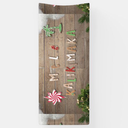 Hawaiian Style Gingerbrood Greeting Spandoek (Verticaal)