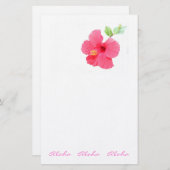 Hawaiian Style Hibiscus Stationery aanpasbaar Briefpapier (Voorkant / Achterkant)