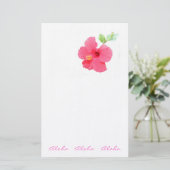 Hawaiian Style Hibiscus Stationery aanpasbaar Briefpapier (Staand voorkant)