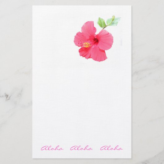 Hawaiian Style Hibiscus Stationery aanpasbaar Briefpapier (Voorkant)