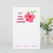 Hawaiian Style Hibiscus Stationery Briefpapier (Staand voorkant)