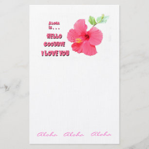 Hawaiian Style Hibiscus Stationery Briefpapier