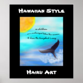 Hawaiian Style Humpback Whale Haiku Art Print (Voorkant)