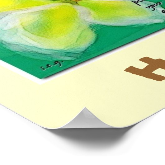 Hawaiian Style Plumeria Haiku Art Poster (Hoek)