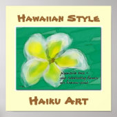 Hawaiian Style Plumeria Haiku Art Poster (Voorkant)