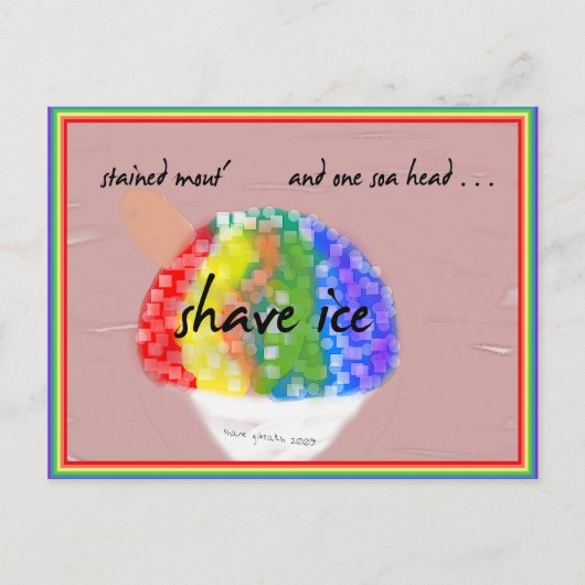 Hawaiian Style Shave Ice - Rainbow Flavor-Briefkaa Briefkaart (Voorkant)