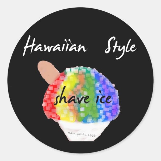Hawaiian Style Shave Ice Round Sticker (Voorkant)