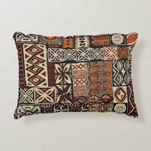 Hawaiian style tapa tribal fabric abstract patchwo accent kussen