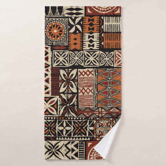 Hawaiian style tapa tribal fabric abstract patchwo badhanddoek (Badhanddoek)