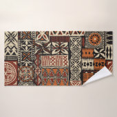 Hawaiian style tapa tribal fabric abstract patchwo badhanddoek (Badhanddoek)