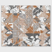 Hawaiian style tapa tribal fabric abstract patchwo cadeaupapier (Vlak)