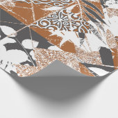 Hawaiian style tapa tribal fabric abstract patchwo cadeaupapier (Hoek)