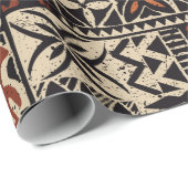 Hawaiian style tapa tribal fabric abstract patchwo cadeaupapier (Rol Hoek)