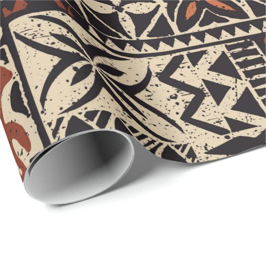 Hawaiian style tapa tribal fabric abstract patchwo cadeaupapier (Rol Hoek)