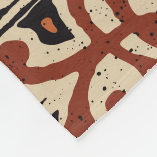 Hawaiian style tapa tribal fabric abstract patchwo fleece deken (Hoek)