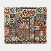 Hawaiian style tapa tribal fabric abstract patchwo fleece deken (Voorkant (Horizontaal))