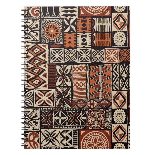 Hawaiian style tapa tribal fabric abstract patchwo notitieboek (Voorkant)