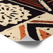 Hawaiian style tapa tribal fabric abstract patchwo poster (Hoek)