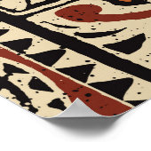 Hawaiian style tapa tribal fabric abstract patchwo poster (Hoek)