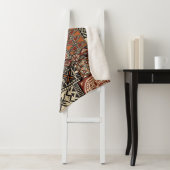 Hawaiian style tapa tribal fabric abstract patchwo sherpa deken (In situ)