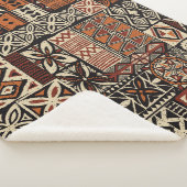 Hawaiian style tapa tribal fabric abstract patchwo sherpa deken (3/4)