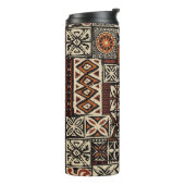 Hawaiian style tapa tribal fabric abstract patchwo thermosbeker (Gedraaid links)