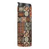 Hawaiian style tapa tribal fabric abstract patchwo thermosbeker (Geroteerd rechts)