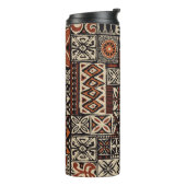 Hawaiian style tapa tribal fabric abstract patchwo thermosbeker (Gedraaid links)