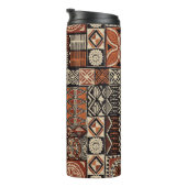 Hawaiian style tapa tribal fabric abstract patchwo thermosbeker (Geroteerd rechts)
