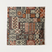 Hawaiian style tapa tribal fabric abstract patchwo wandkleed (Voorkant)