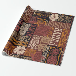 Hawaiian style tribal patroon fabric patchwork abs cadeaupapier