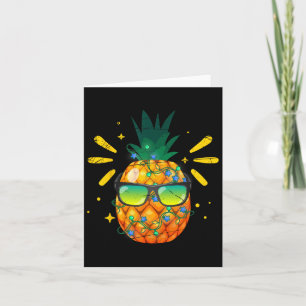 Hawaiian Summer Funny Sungles Pineapple Christmas Kaart