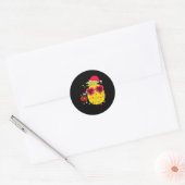 Hawaiian Summer Tropical Xmas Pineapple Christmas  Ronde Sticker (Envelop)