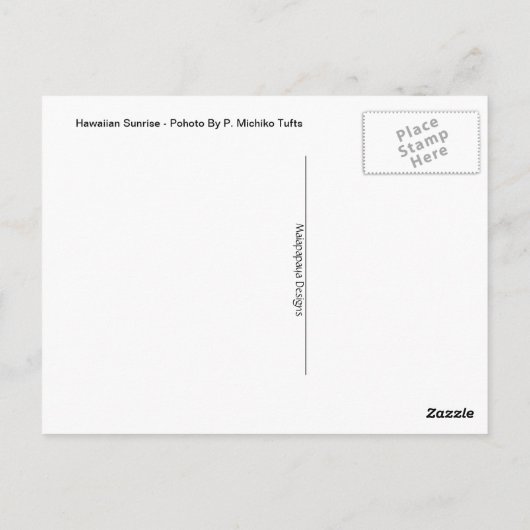 Hawaiian Sunrise Briefkaart (Achterkant)