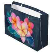 Hawaiian Sunrise Plumeria Large Gift Bag Groot Cadeauzakje (Achterkant Gekanteld)